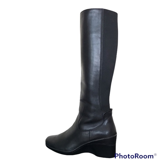 Rockport Shoes - Rockport Total Motion Tall Stretch Wedge Boots Black